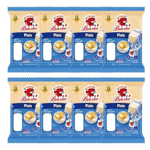 래핑카우 벨큐브 치즈 플레인 15큐브 78g 8개, 78g, 8개