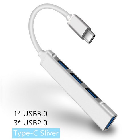 [XIG] USB C 허브 3.0 유형 C 3.1 3/4 포트 멀티 스플리터 어댑터 Macbook Pro 13 15 용 OTG USB Air Mi Pro 화웨이 PC 액세서리, TypeCWhiteSilver