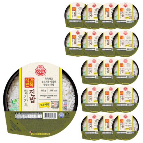 오뚜기 식감만족 찰기가득 진밥, 210g, 18개