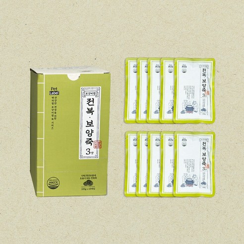 펫라벨 보양비법 강아지 보양죽 강아지보양식, 10개, 100g, 전복