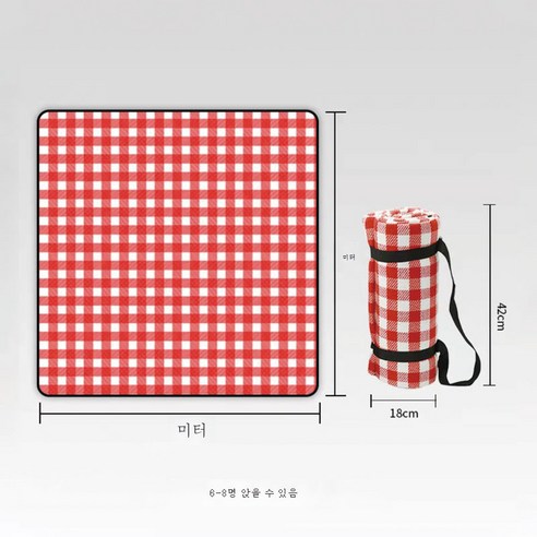 DFMEI 야외 피크닉 매트 캠핑 방습패드 방수 확대 봄나들이 잔디 텐트 매트입니다., 적백 2*2m입니다
