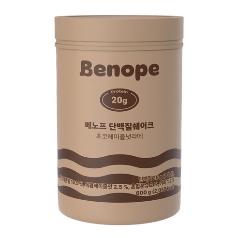 베노프 단백질쉐이크 초코헤이즐넛라떼, 1개, 600g