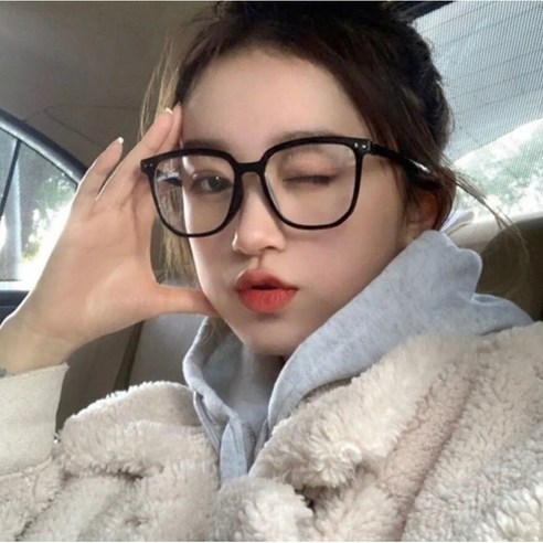슈비코 긱시크안경 블루라이트 차단 안경 사각 뿔테 남자 여자 패션 안경테