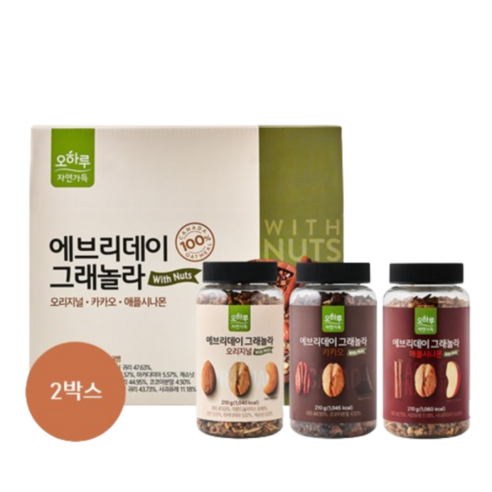 오하루 자연가득 에브리데이 그래놀라 3입X2박스, 2개 - 시리얼/바 | 쿠팡