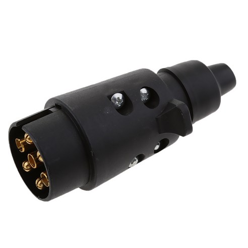 Ursmart 7 핀 트레일러 캐러밴 플러그 7 웨이 견인 자동차 배선 커넥터 어댑터 12V, 설명, 블랙