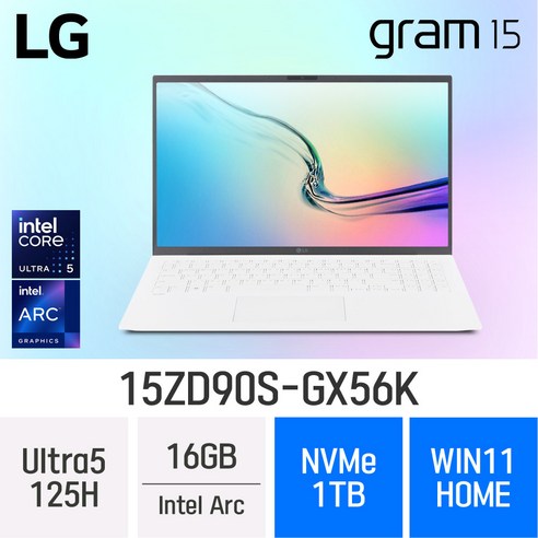 LG전자 2024 그램15 15ZD90S-GX56K, WIN11 Home, 16GB, 1TB, 화이트