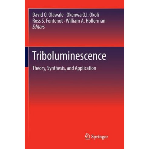 (영문도서) Triboluminescence: Theory Synthesis and Application Paperback, Springer, English, 9783319817613