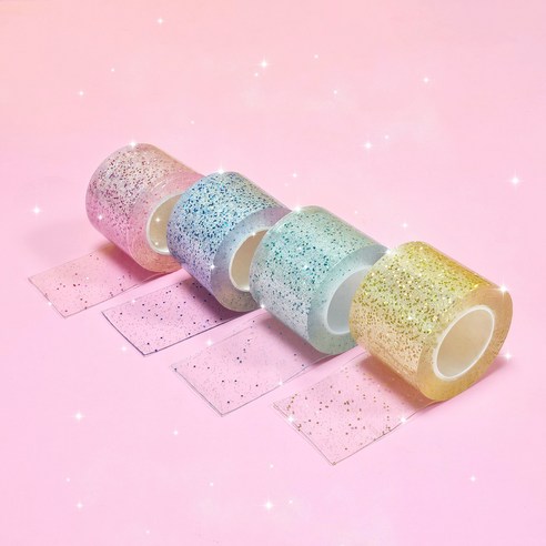 로앤제이 KC인증 양면 테이프 풍선 큐브 공 만들기 폭 4.8cm 길이 3m 투명/펄, 테이프(펄) 4개, 1개