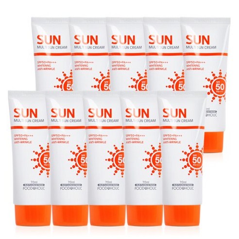 (10개)푸드어홀릭 멀티 선크림 70ml SPF50/PA+++, 10개 바디선크림