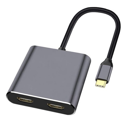 Huante 4In1 USB Type C 허브 - 듀얼 4K HD HDMI 호환 충전 포트 USB-C 도킹 스테이션 어댑터 지원 스크린 디스플레이