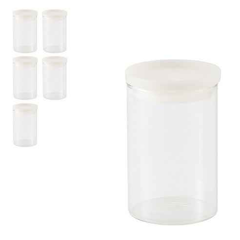 무인양품 MUJI 내열유리 원형 보존용기 6개 MDC41A0A, 800ml