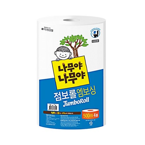 나무야나무야 점보롤 엠보싱 1겹 500m, 4롤, 1개