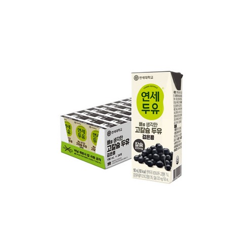 연세두유 뼈를 생각한 고칼슘 두유 검은콩, 190ml, 24개 190ml × 24개, 개당 용량 × 총 수량 섬네일