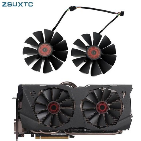 AS STRIX GTX 970 980 780 TI R9 380 그래픽 비디오 카드 냉각 팬 95mm FD10015H12S 0.55A 5 핀 GTX980 980Ti 쿨러 팬, 01 A Fan