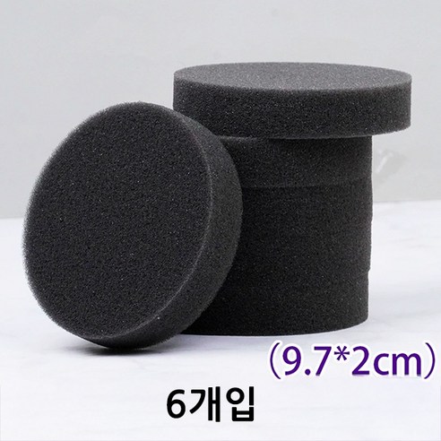 치프몰 고밀도 왁싱 자동차 세차 스펀지, 검정색, 6개