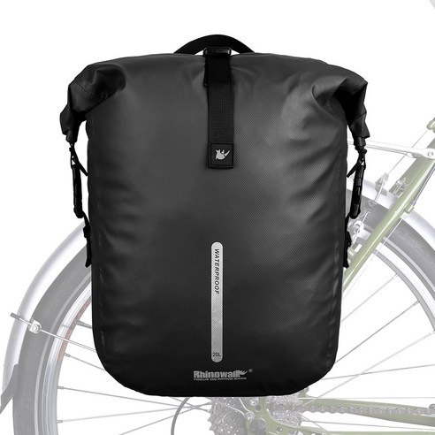 라이노워크 자전거 짐받이 가방 20L 패니어백 백팩 배낭 X21668, 블랙, 1개
