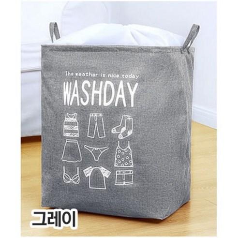 탠시 대용량 접이식 방수 빨랫바구니, 그레이, 1개