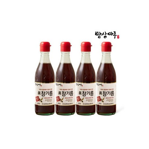 밥상마루 참기름+들기름+참깨 선물세트 7+1 (+쇼핑백), 100% 참기름 350ml 4병