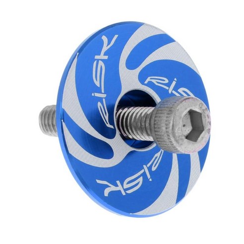 1-1/8인치(28.6mm) 스티어러 튜브용 도로 산악 자전거 헤드셋 스템 상단 캡, 블루 사이클론, 28.6mm, 알루미늄 합금