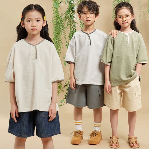 바브키즈 아동용 무드버튼 티셔츠