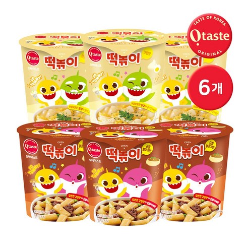 농심태경 핑크퐁 아기상어 떡볶이 / 궁중불고기맛 3개 + 크림맛 3개, 단품