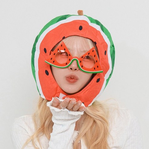 말랑마쥬 킹받는 우정 파티모자 할로윈 인생네컷 소품, 1개, 수박