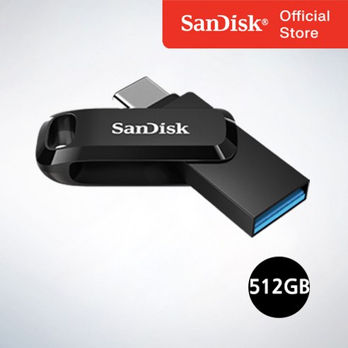 샌디스크 USB 메모리 Ultra Dual Go 울트라 듀얼 고 Type-C OTG USB 3.1 SDDDC3 512GB, 1개