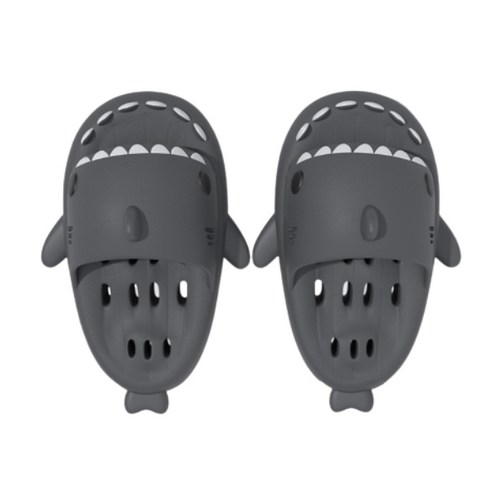로렘 푹신한 4cm 상어 물빠짐 슬리퍼 욕실화 남녀공용, 다크그레이, 1개