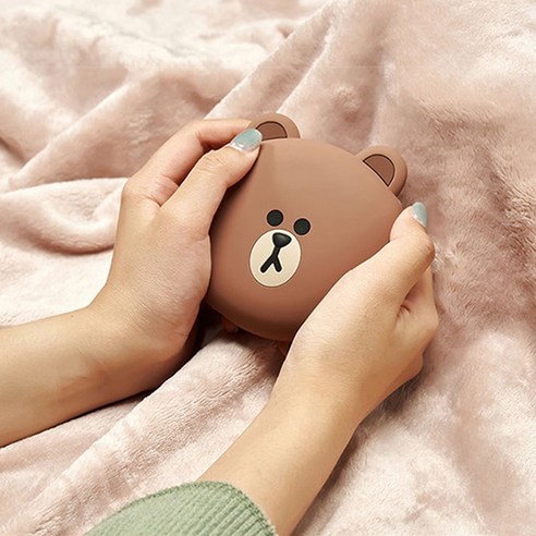 라인프렌즈 캐릭터 손난로 USB 충전식 보조배터리 휴대용 손난로 5200mAh