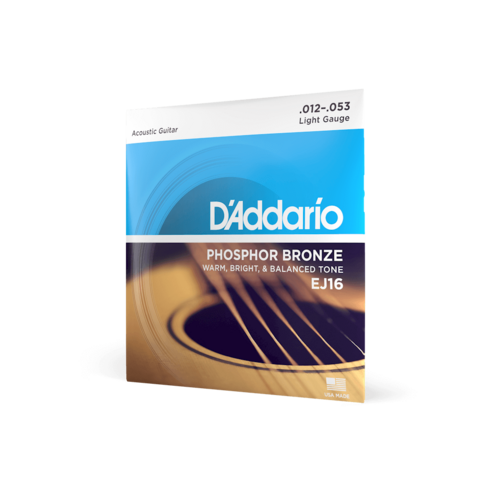 공식수입정품<br>Daddario - Phosphor Bronze Acoustic Regular Light / 어쿠스틱 스트링 012-053 (EJ16), 1개