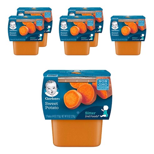 거버 어린이 액상 식품 113g 2개입, 고구마(Sweet Potatoes), 226g, 6개