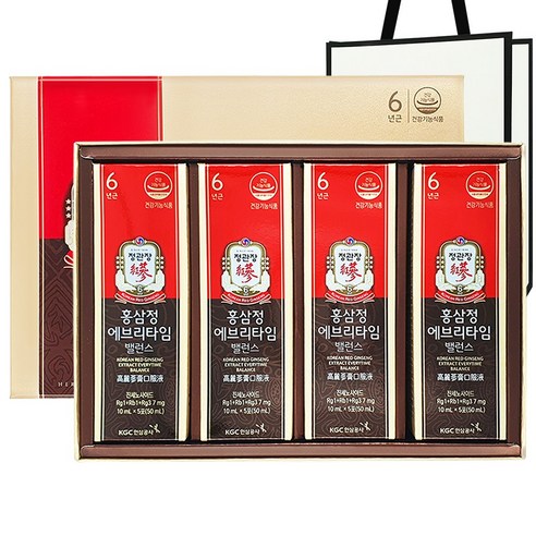 정관장 홍삼정 에브리타임 밸런스 홍삼 스틱 1BOX 쇼핑백, 20포, 10ml