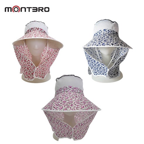 montero 자외선 햇빛차단 농모 꽃무늬 농사 모자 1+1+1