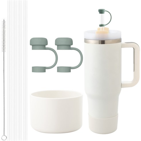 스탠리 호환 빨대 887ml 1.18L [트라이탄 재질] 세트, 1180ml 크림 화이트, 1세트