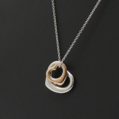 티파니앤코 [빈티지] 18K 로즈 골드 스털링 실버 오픈 하트 목걸이 60991561