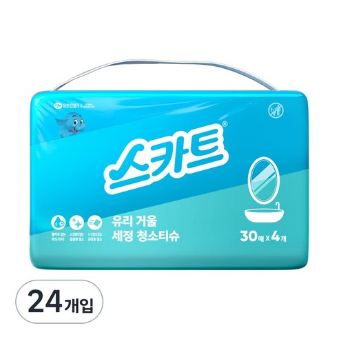 스카트 유리 거울 세정 청소티슈, 24개