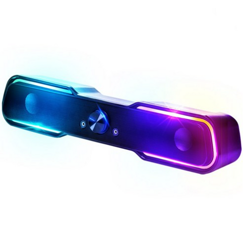 로이체 2채널 멀티미디어 RGB 레인보우 LED 게이밍 사운드바, 화이트에디션, RSB-G5000