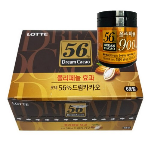 드림카카오 56% 초콜릿, 86g, 6개