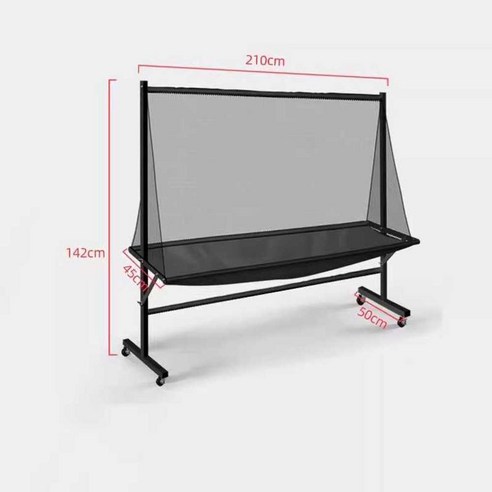 탁구망 그물망 그물 네트 이동식 탁구연습망 연습, 검정 강화 이동식 볼넷, E. 블랙 강화 스탠드 업 볼 네트, 1개