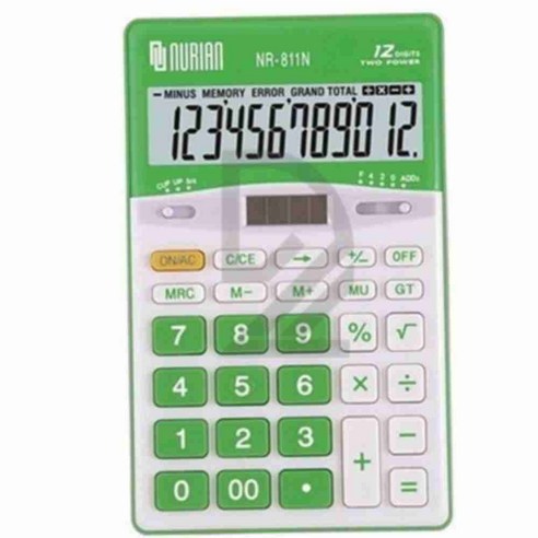 누리안 계산기 NR-811 90x146x13mm 12자리 누리안x13 11 밤끝 누리안 계산기 90X146X13MM 12자리 10개입 회계사계산기