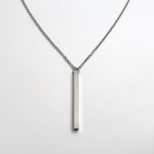 와이티지 style _ 062 일자막대 체인목걸이 4mm 펜던트 써지컬스틸 빈티지 커플