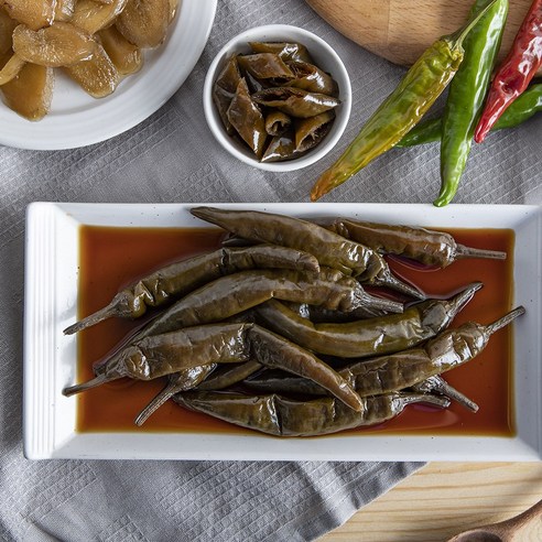 사계절반찬 간장고추지 절임 장아찌 국내가공, 500g, 1개