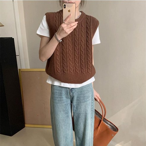 피프틴샵 심플한 예쁜 니트 조끼