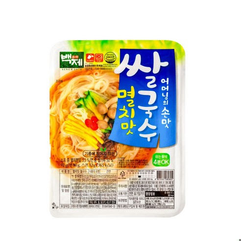 백제 쌀국수 멸치맛 92g, 60개