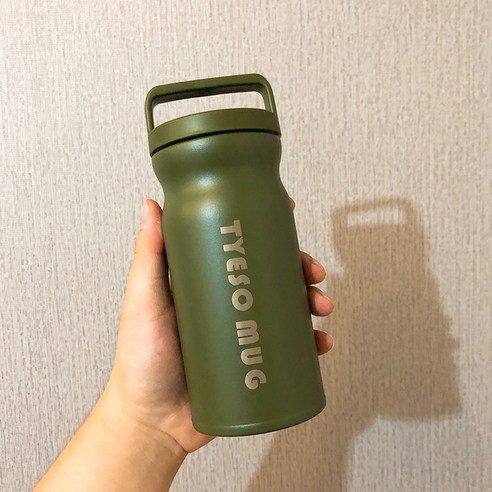GU 휴대용 예술적 대용량 스테인리스 보온병 컵 여성 학생 간단한 컵 남성 단색 커플 컵, 색깔4, {"크기":"하나"}