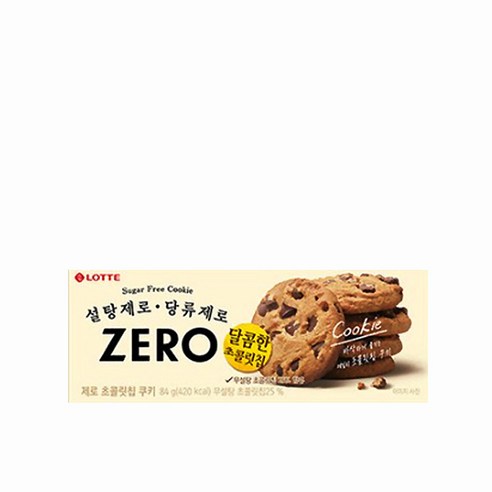 롯데제과 제로 초콜릿칩쿠키, 84g, 4개