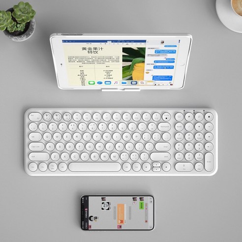 [시요] 블루투스 호환 무선 키보드 마우스 세트 PC 게이머 충전식 게임 키보드 마우스 태블릿 iPad 전화 노트북, White Keyboard, 하나, 하나