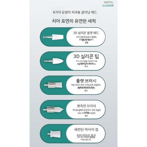 가정용 이빨 치아 셀프 스케일링 전동 치석 제거기 스케일러 치석클리너, 2. 실버 투스 폴리셔 클리너 헤드 세트 Best Top5