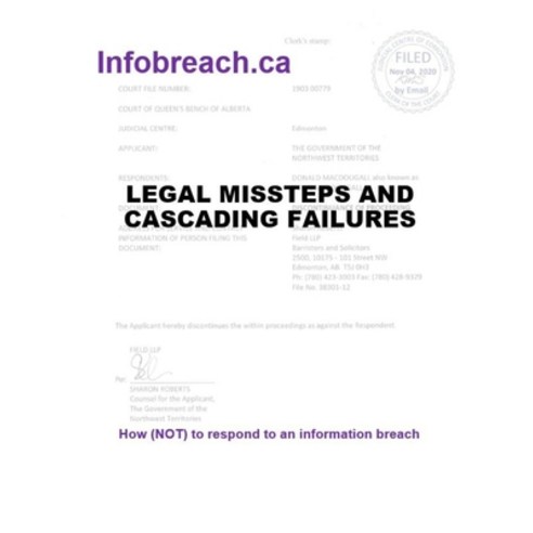 (영문도서) Infobreach.ca: Legal Missteps and Cascading Failures Paperback, Independently Published, English, 9798785583023