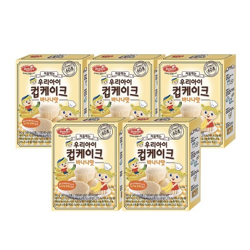 베베스트 처음먹는 우리아이 컵케이크 - 바나나맛, 5개